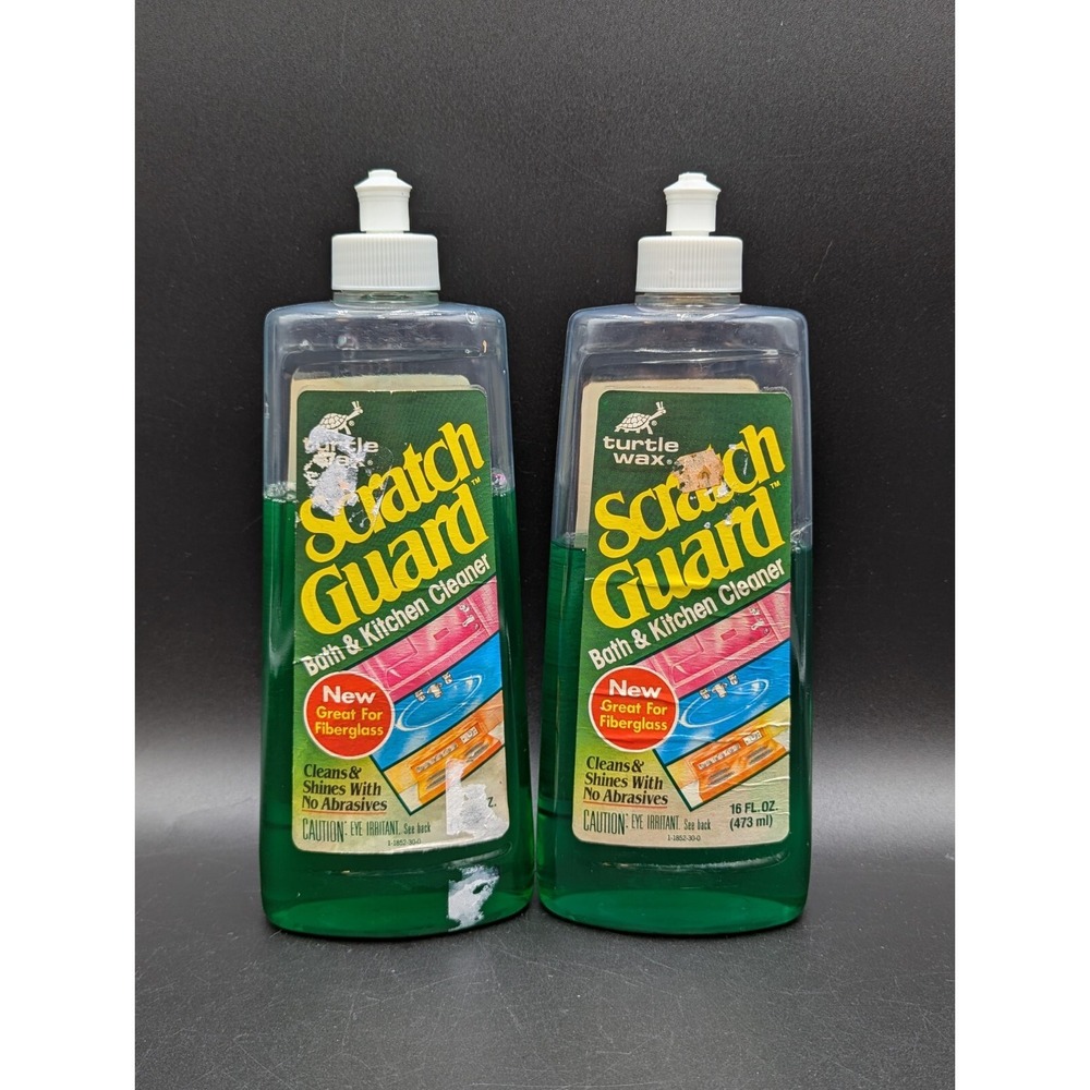 2 Vintage 1987 Turtle Wax SCRATCH GUARD Bath & Kitchen Cleaner USA Kitchen Prop